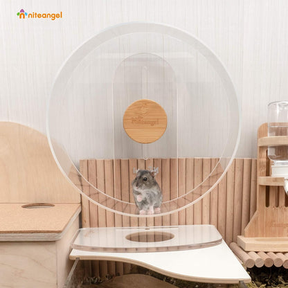 Niteangel Silent Hamster Exercise Wheel - Dual-Bearing Quiet Spinning Acrylic Hamster Running Wheel