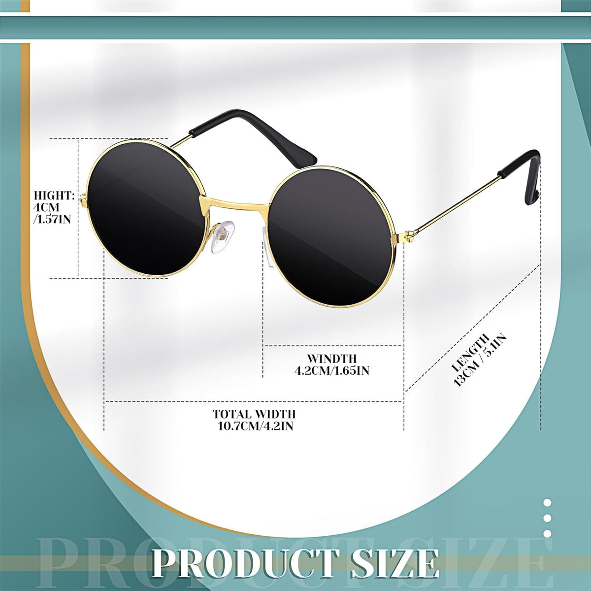 Dog Sunglasses Retro Pet Glasses Doll Glasses Classic Round Dog Glasses Metal Cat Puppy Eye Wear