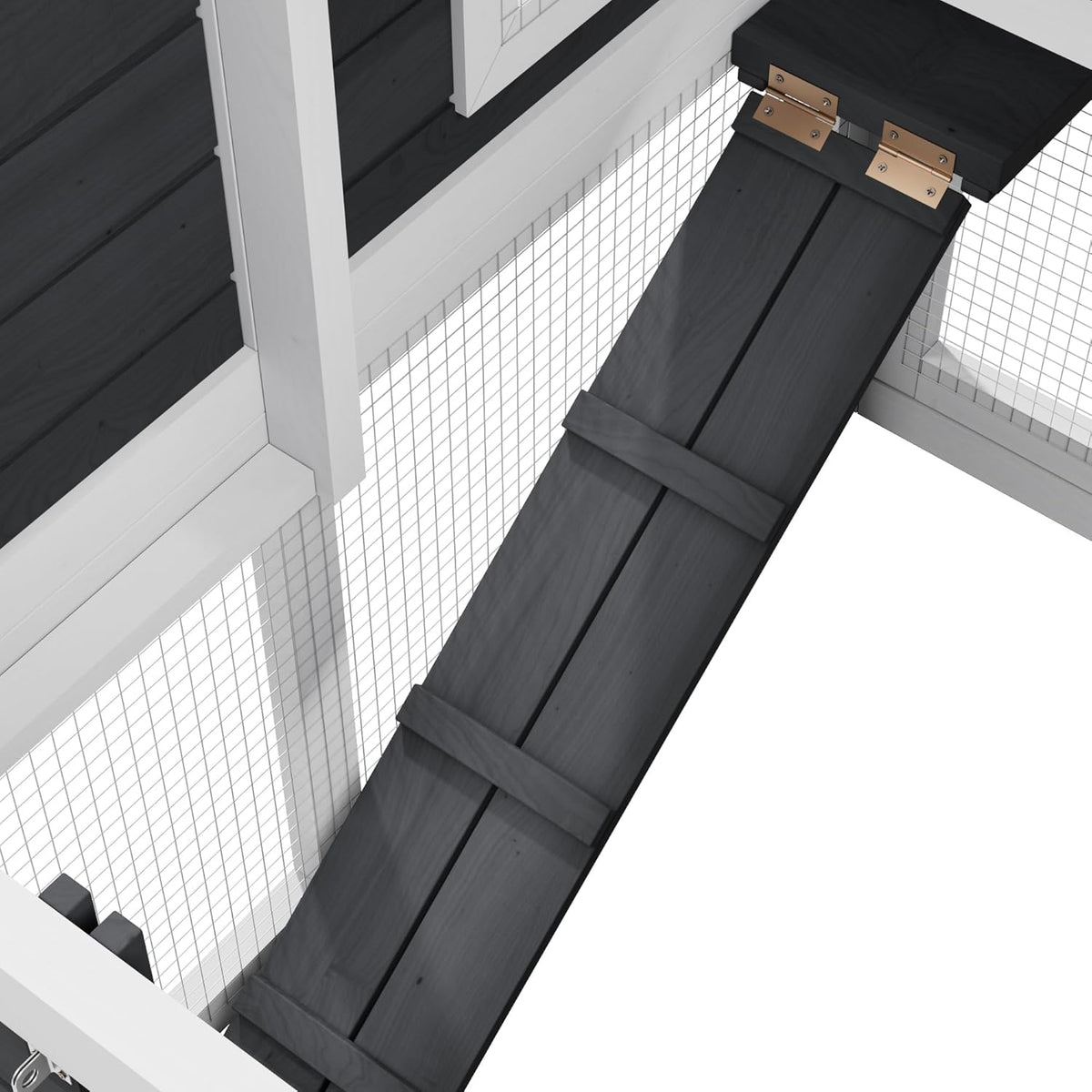 Bunny Cage Premium Rabbit Hutch with Leak-Proof Roof, 2-Story Bunny House for Guinea Pigs &