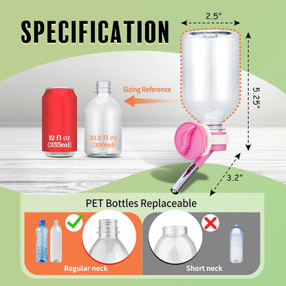Choco Nose Patented No-Drip Water Bottle/Feeder for Guinea Pigs/Hamsters/Bunnies/Ferrets/Other