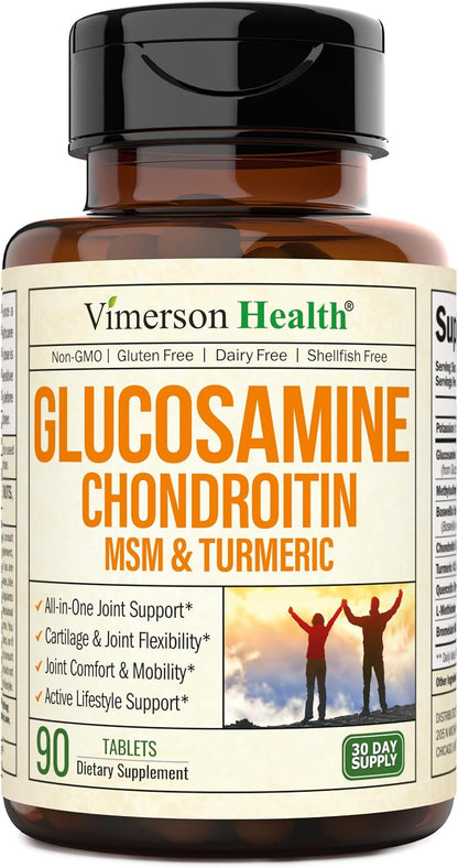 Glucosamine Chondroitin MSM – Joint Support Supplement for Women and Men with Glucosamine Sulfate