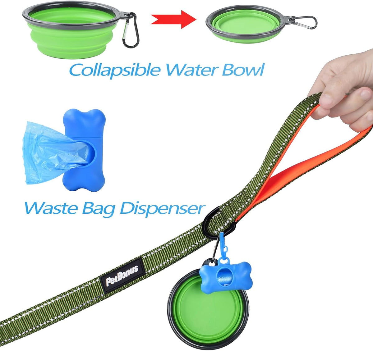 PetBonus Double Dog Leash, No Tangle Dual Leash, Reflective Walking Training Lead, 4 Comfortable