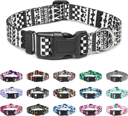 Mercano Adjustable Dog Collar - Special Design Patterns, Soft Nylon Comfortable Durable Pet Collar