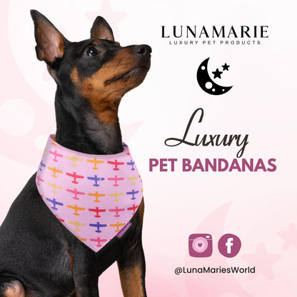 LunaMarie - Luxury Pet Birthday Bandanas -Premium & Silky Poly Fabric | 100% Handmade | Custom