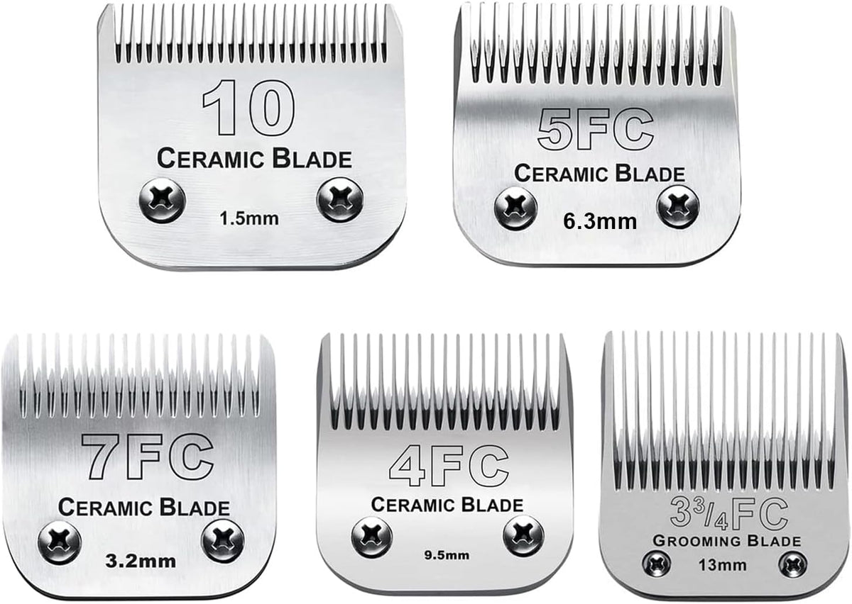 5PACK Dog Grooming Clipper Replacement Blades Compatible with Andis Pet Clipper/Oster A5/Wahl KM