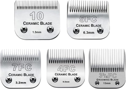 5PACK Dog Grooming Clipper Replacement Blades Compatible with Andis Pet Clipper/Oster A5/Wahl KM
