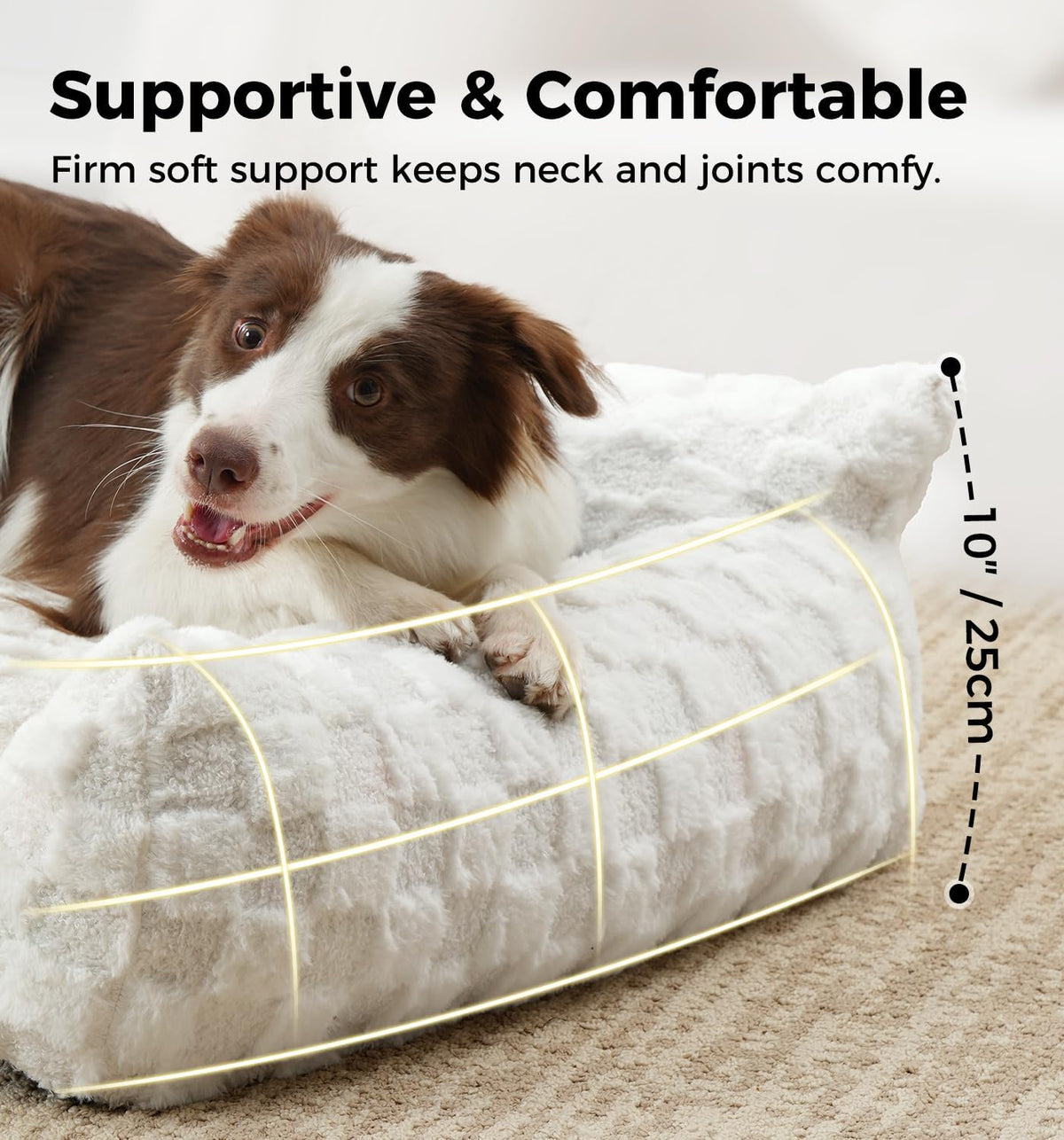 Made4Pets Cat and Dog Couch Bed, Soft Faux Fur Checkered Pet Sofa, Cozy Fluffy Pet Sofa with