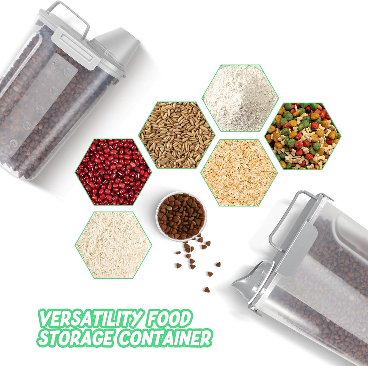 Dog Food Storage Container, Upgraded Large Nozzle BPA-free, 8-12 LBS Plastic Pet Food Storage