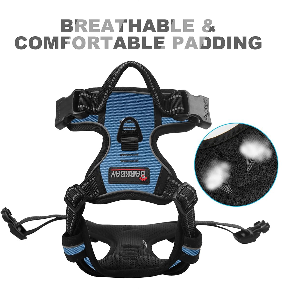 BARKBAY No Pull Dog Harness Front Clip Heavy Duty Reflective Easy Control Handle for Large Dog