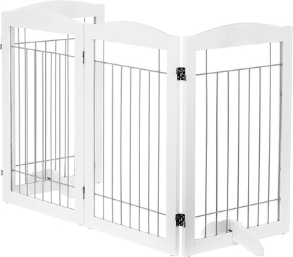 Spirich Free Standing Foldable Wire Pet Gate for Dogs, 80 Inches Extra Wide, 30 Inches Tall 4