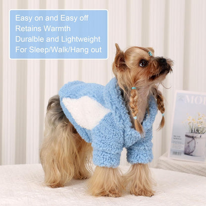 YIKEYO Dog Hoodie Pet Clothes Sweater with Hat Soft and Warm Cold Weather for Small Patchwork