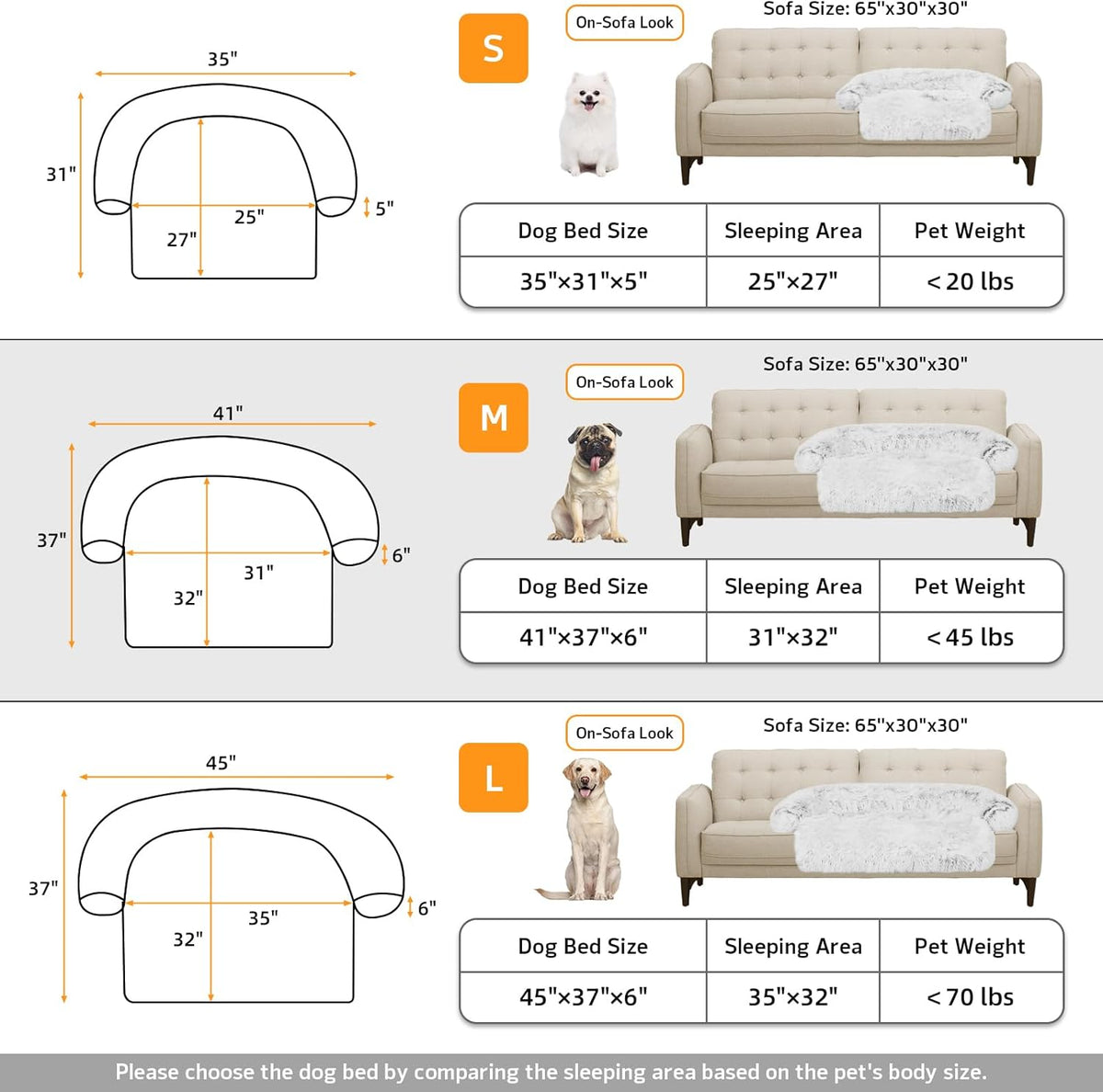 Calming Dog Bed Fluffy Plush Dog Mat for Furniture Protector with Removable Washable Cover for