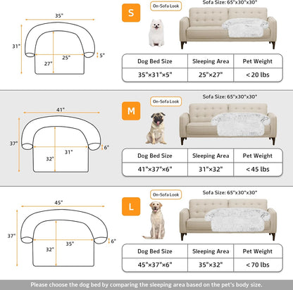 Calming Dog Bed Fluffy Plush Dog Mat for Furniture Protector with Removable Washable Cover for