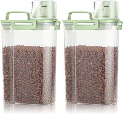 TBMax Small Dog Cat Food Storage Containers 2 Pack, Travel-Friendly Pet Food Container with Spout &