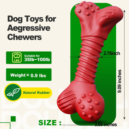 Dog Toys for Aggressive Chewers, Dog Toys for Medium Large Dogs, Natural Rubber Dog Chew Toys with