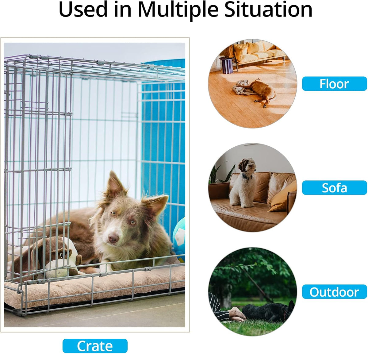 Cozy Dog Bed & Crate Pad, Medium Sized Dogs, Fit Metal Crates, Ultra Soft, Washable & Anti-Slip