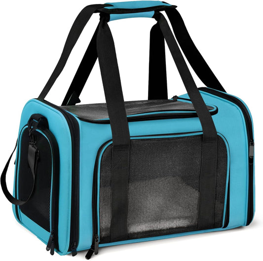 Pet Carrier for Small Medium Cats Puppies up to 15 Lbs, Airline Approved Small Dog Travel Puppy