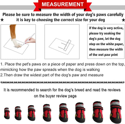QUMY Dog Shoes for Large Dogs, Medium Dog Boots & Paw Protectors for Winter Snowy Day, Summer Hot