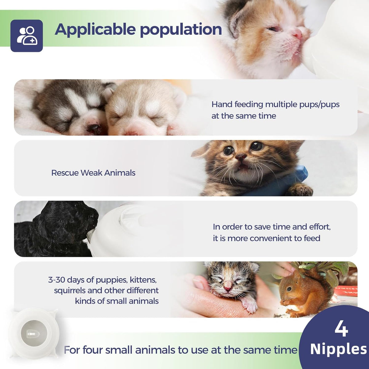 Puppy Feeders for Multiple Puppies, Nursing Nipple with 4 Nipples & Support Base – Perfect