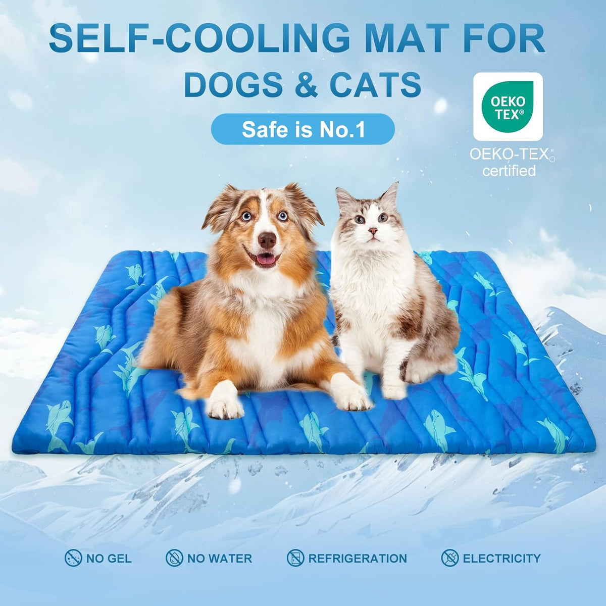 BEAUTYZOO Dog Cooling Mat- Upgraded Thicken Cooling Mat for Large Dogs Reversible(Cool & Warm) Pet