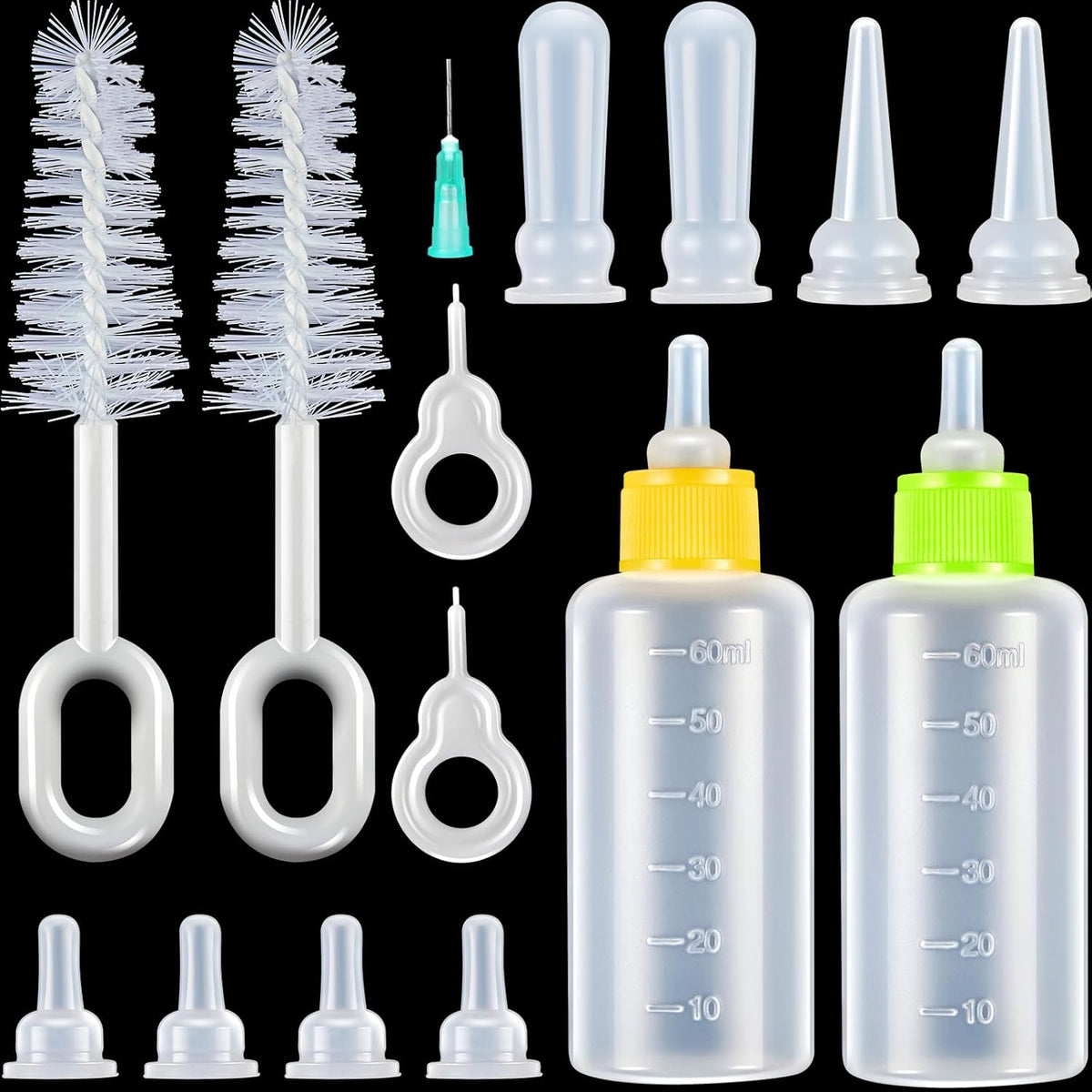 Tondiamo 16 Pieces Pet Feeding Bottle Kit Kitten Bottles Kitten Milk Replacer Puppy Milk Feeder