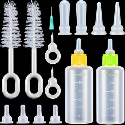 Tondiamo 16 Pieces Pet Feeding Bottle Kit Kitten Bottles Kitten Milk Replacer Puppy Milk Feeder