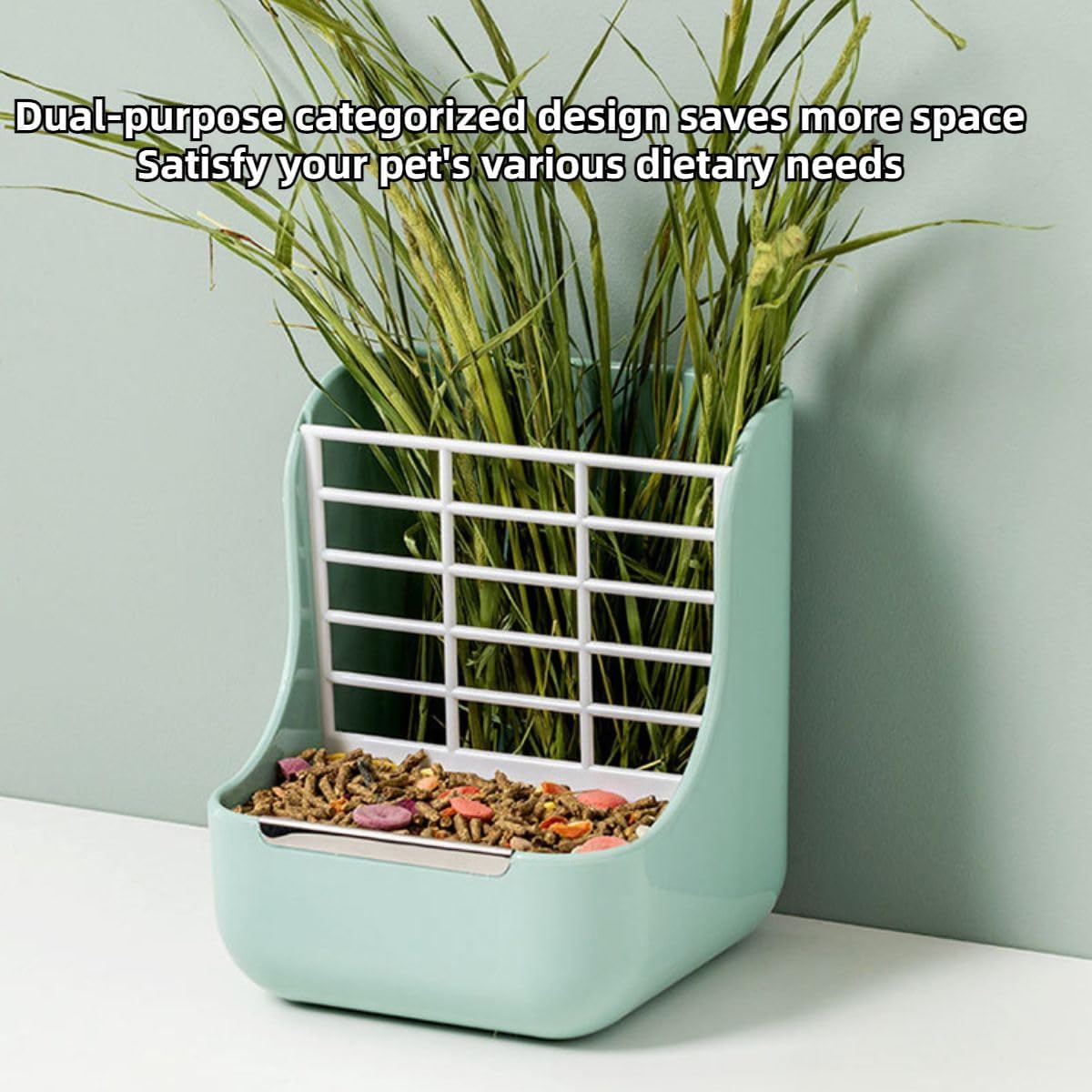 2 in 1 Food Hay Feeder for Guinea Pig, Rabbit Feeder, Indoor Hay Feeder for Guinea Pig, Rabbit