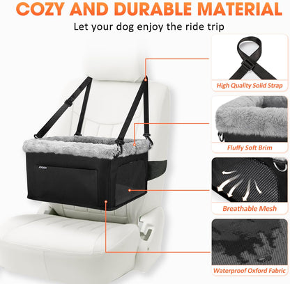 JOEJOY Deluxe Dog Booster Seat with Sturdy Metal Frame and Safety Leash for Small Pets up to 20 lbs