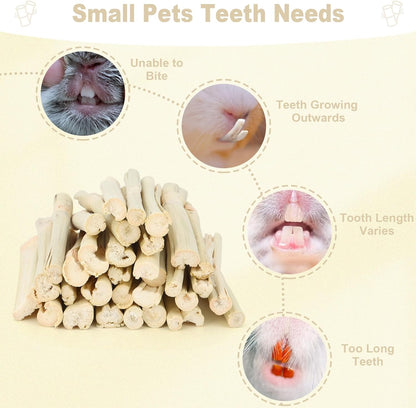900g Sweet Bamboo Chew Sticks for Rabbits, Chinchilla Rabbit Toys Guinea Pig Chews Sticks, Natural