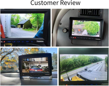 Fookoo ??7" HD 1080P Wired Backup Camera System, 7-inch Dual Split Screen Monitor W/Recording IP69