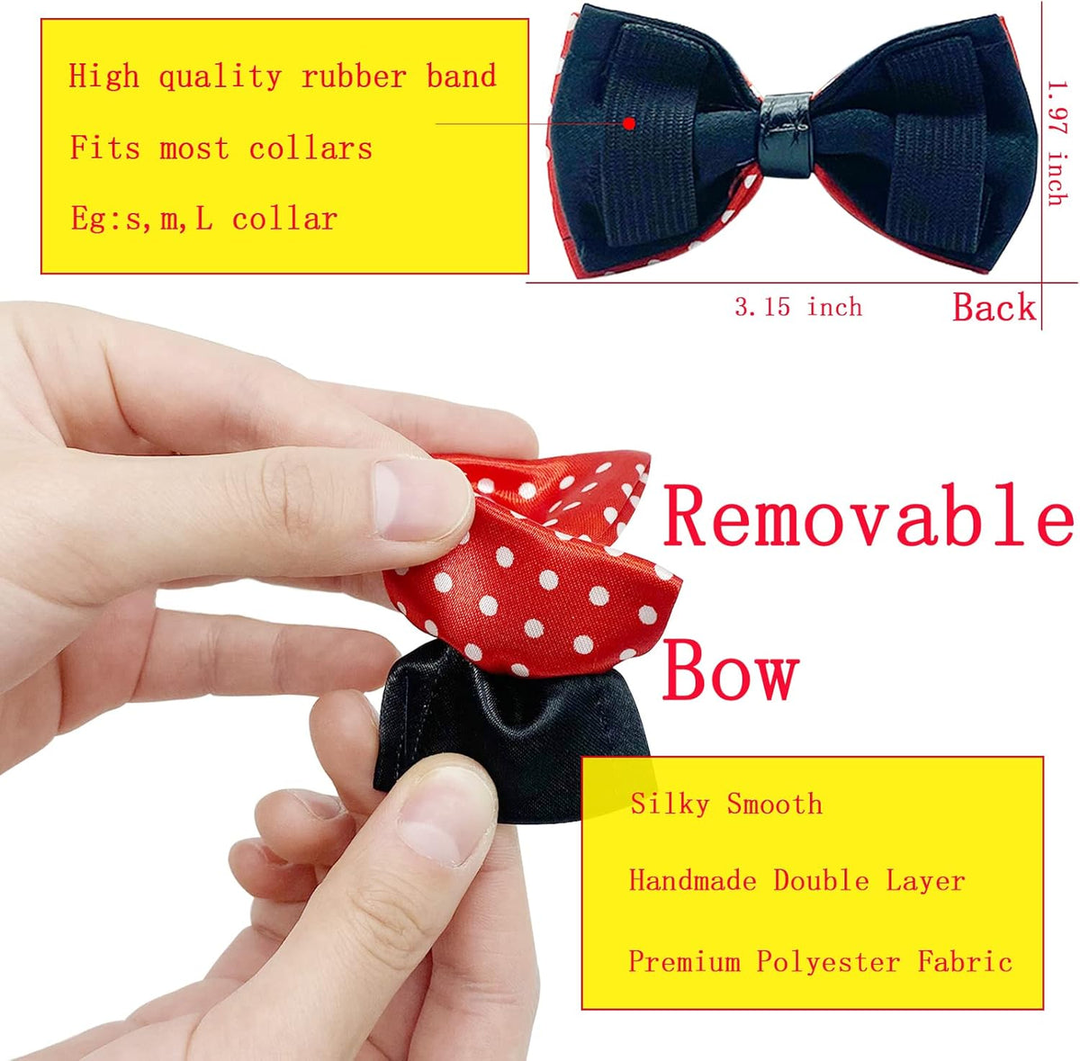 10 PCS Dogs Collar Elastic Attachment Bow Ties for Small Medium Large Pet/Cats Puppies Collar
