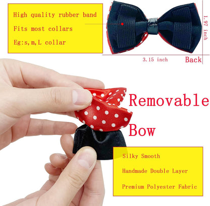 10 PCS Dogs Collar Elastic Attachment Bow Ties for Small Medium Large Pet/Cats Puppies Collar