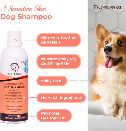 COAT DEFENSE Paw Licker Bundle | Dry Powder for Dogs & Sensitive Skin Dog Shampoo for Allergies and