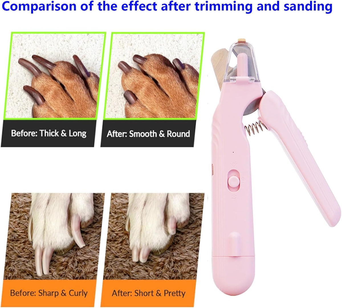 2 In 1 Pet Nail Clipper and Grinder, Professional Electric Rechargeable Pet Nail Fast Trimmer
