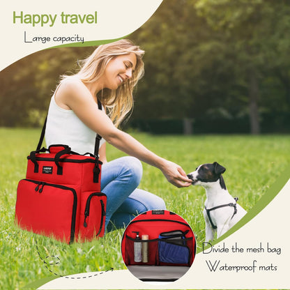 Dog Travel Bag,Weekend Pet Travel bag Set for Dog and Cat,Airline Approved Tote Multi-Function Bags