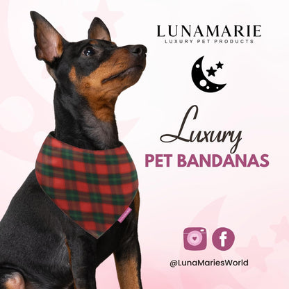 LunaMarie - Luxury Pet Birthday Bandanas -Premium & Silky Poly Fabric | 100% Handmade | Custom