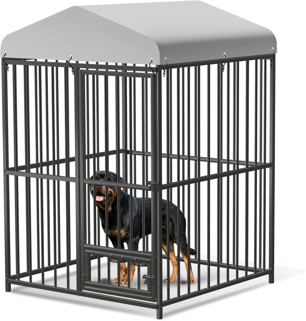 4x4x6 FT Outdoor Dog Kennel,Heavy-Duty Enclosures Outside with UV-Resistant Waterproof Roof Cover