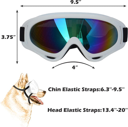 Large Dog Sunglasses With Adjustable Strap UV Protection, Windproof Puppy Eyewear, Suitable for