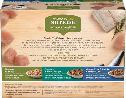 Rachael Ray Nutrish Premium Wet Cat Food, Chicken Lovers Variety Pack, Grain Free, 2.8 Oz. Tub