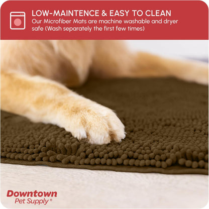 My Doggy Place Microfiber Dog Mat for Muddy Paws, 36" x 26" Brown - Absorbent and Quick-Drying Dog