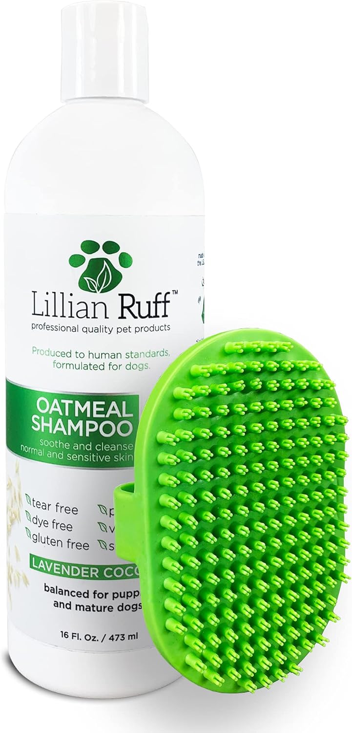 Lillian Ruff Calming Oatmeal Pet Shampoo for Dry Skin & Itch Relief with Aloe & Hydrating Essential