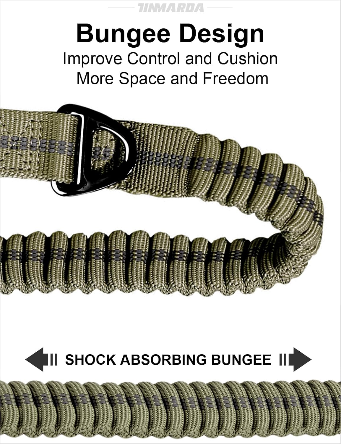 Heavy Duty Dog Leash with 2 Padded Handles & Advanced Easy Metal Clip, 4-6FT Shock Absorbing No