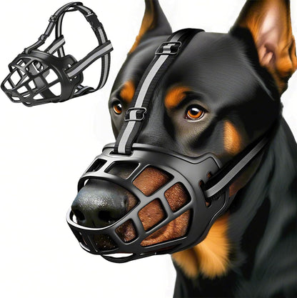 Dog Muzzle, Breathable Basket Muzzles for Small Medium Large Sized Dogs, Adjustable Humane Cage