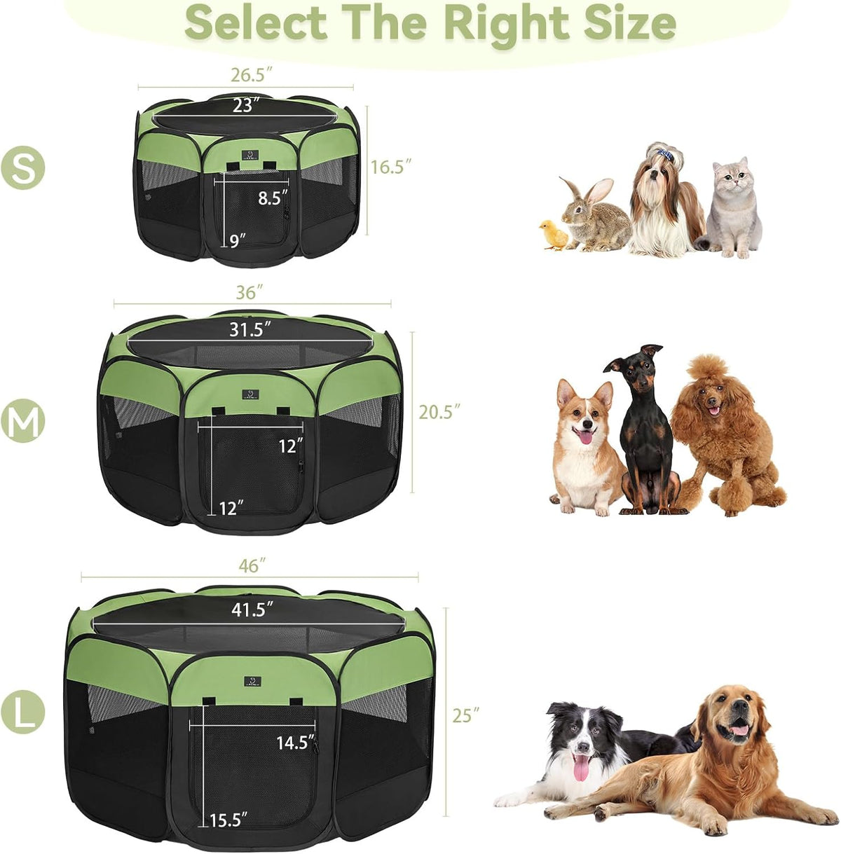 A4Pet Portable Pet Playpen, 49” Pop Up Dog Playpen with Bowl, Suitable for Puppies, Kittens, and