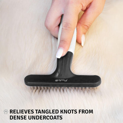 POODLIE Poodle Pet Dog Grooming Rake | Dematting Tool with Stainless Steel Shedding Comb for Pets |