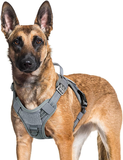 rabbitgoo Dog Harness for Large Dogs No Pull, Tactical Service Pet Vest with Molle and Control