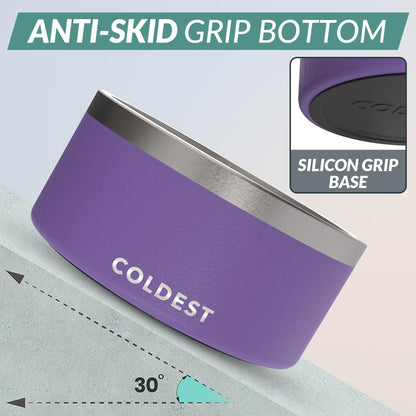 Coldest Dog Bowl - Anti Rust Metal, Non Slip, 3 Layers Insulated Stainless Steel Dog Bowls - Spill