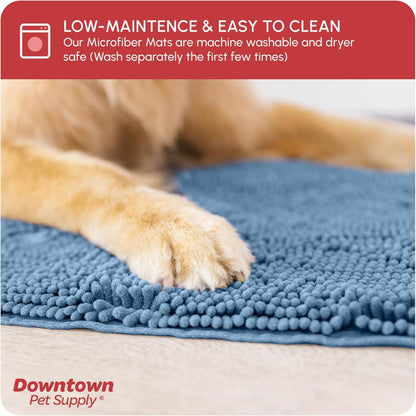 My Doggy Place Microfiber Dog Mat for Muddy Paws, 60" x 36" Faded Denim - Non-Slip, Absorbent and