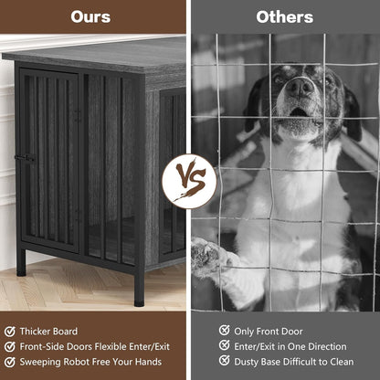 EasyCom 31.5" Small Dog Crate Furniture, Chew-Resistant Dog Crates for Small and Medium Dogs, Dog