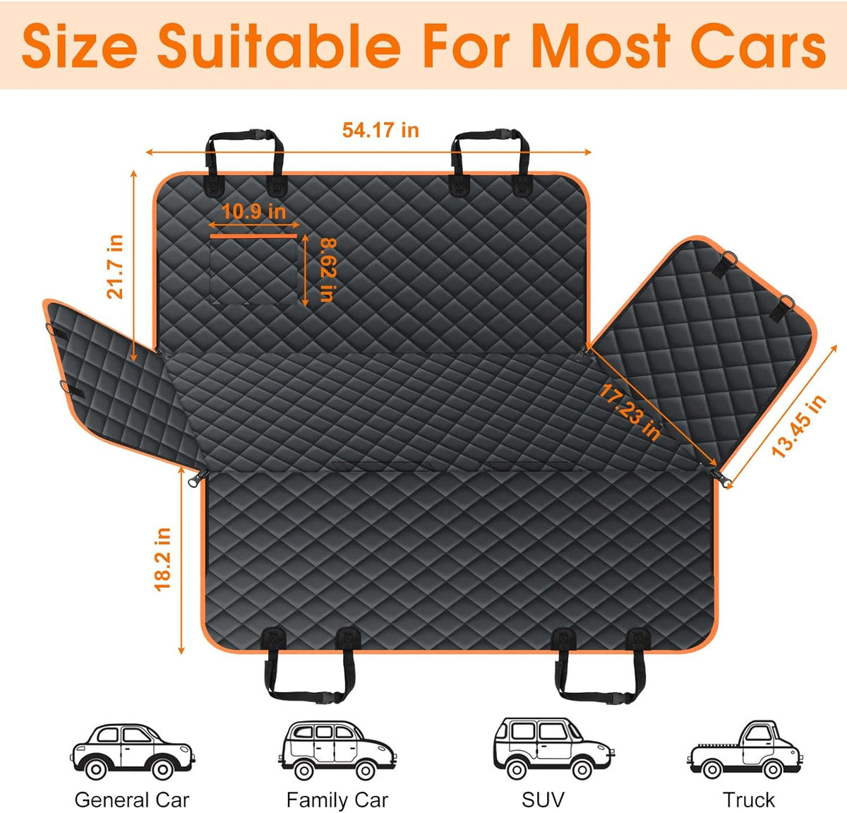 Dog Car Seat Cover, Durable Waterproof Scratch Proof Nonslip Dog Hammock, Back Seat Covers with